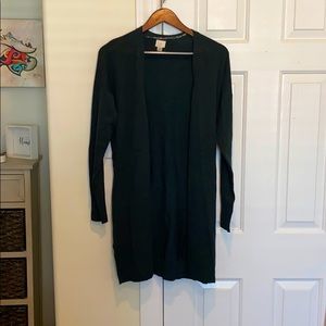 Hunter green long cardigan